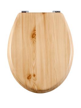 Product photograph of Aqualona Wooden Toilet Seat from very.co.uk