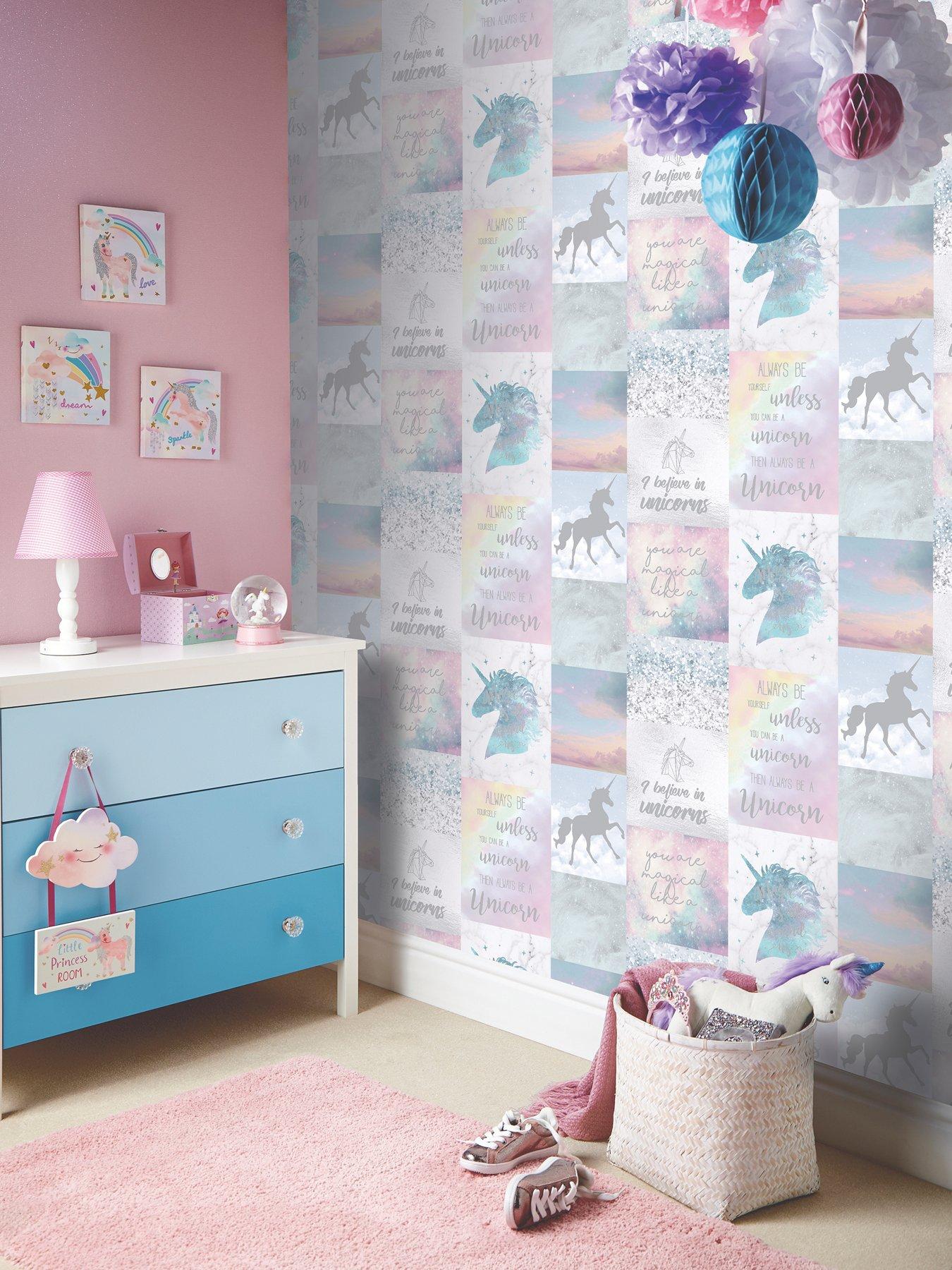 Product photograph of Arthouse Believe In Unicorns Wallpaper from very.co.uk