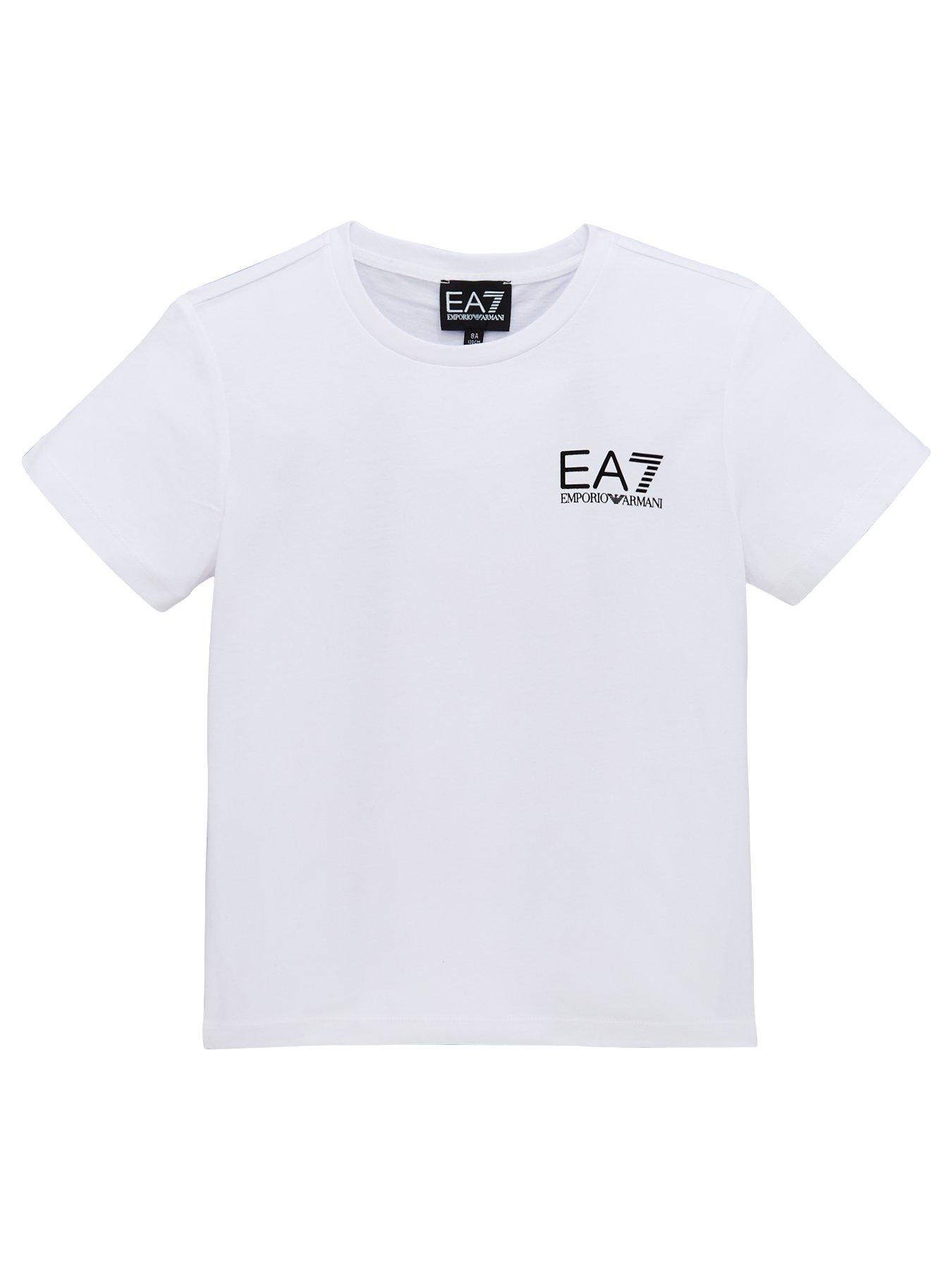 EA7 Emporio Armani Emporio Armani Boys Short Sleeve Logo T-Shirt - White