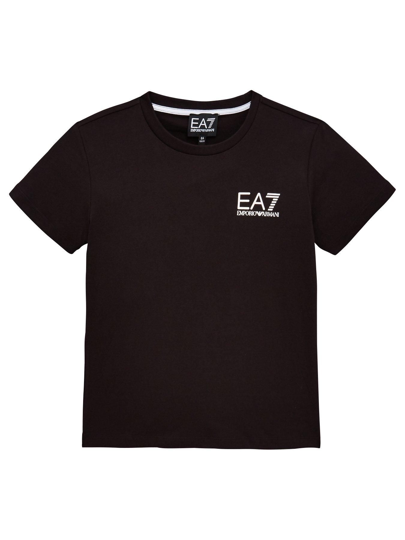 Image 1 of 3 of EA7 Emporio Armani Boys Short Sleeve Logo T-Shirt - Black