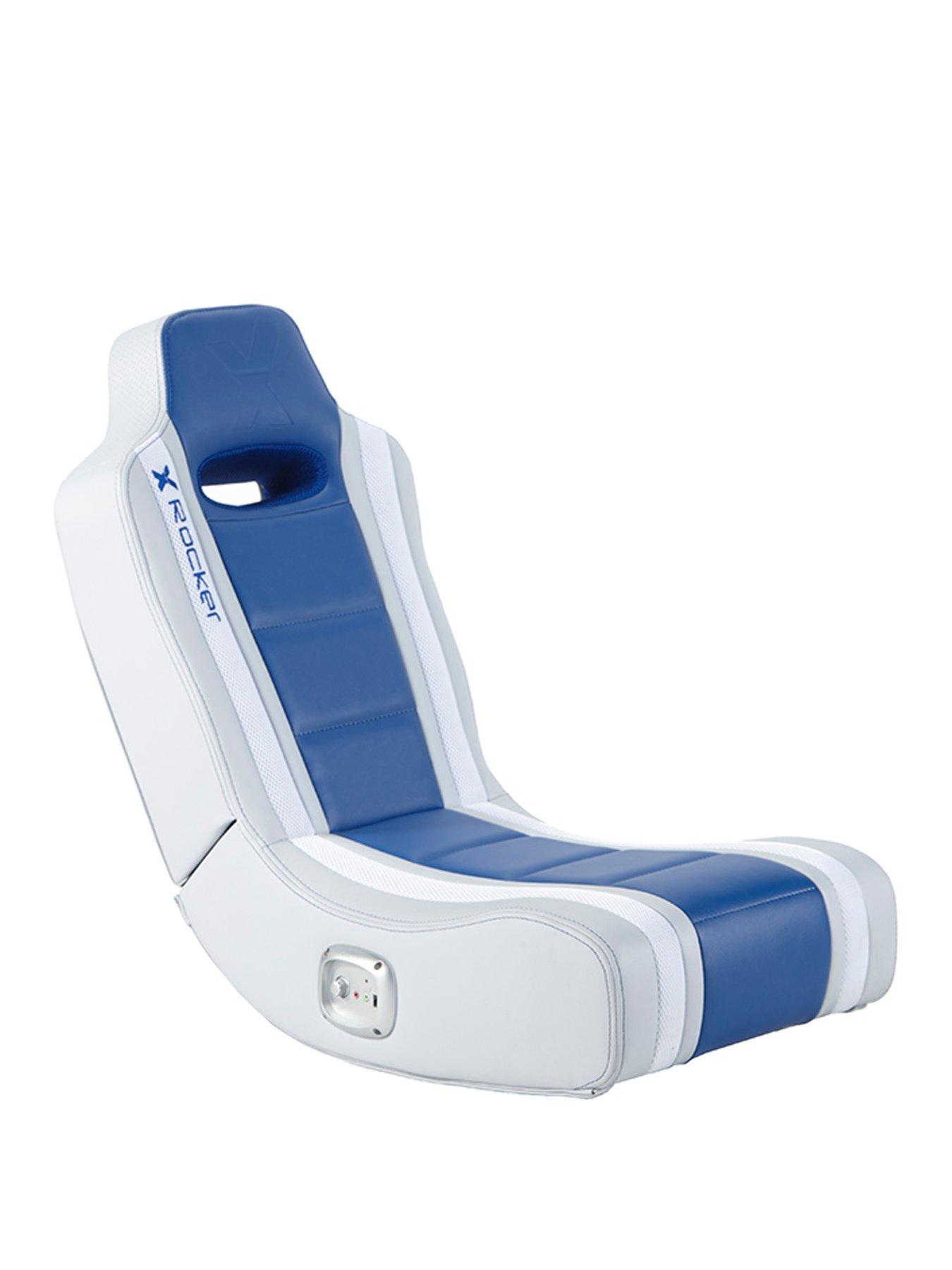 Product photograph of X Rocker Hydra 2 0 Floor Rocker Gaming Chair - Blue from very.co.uk