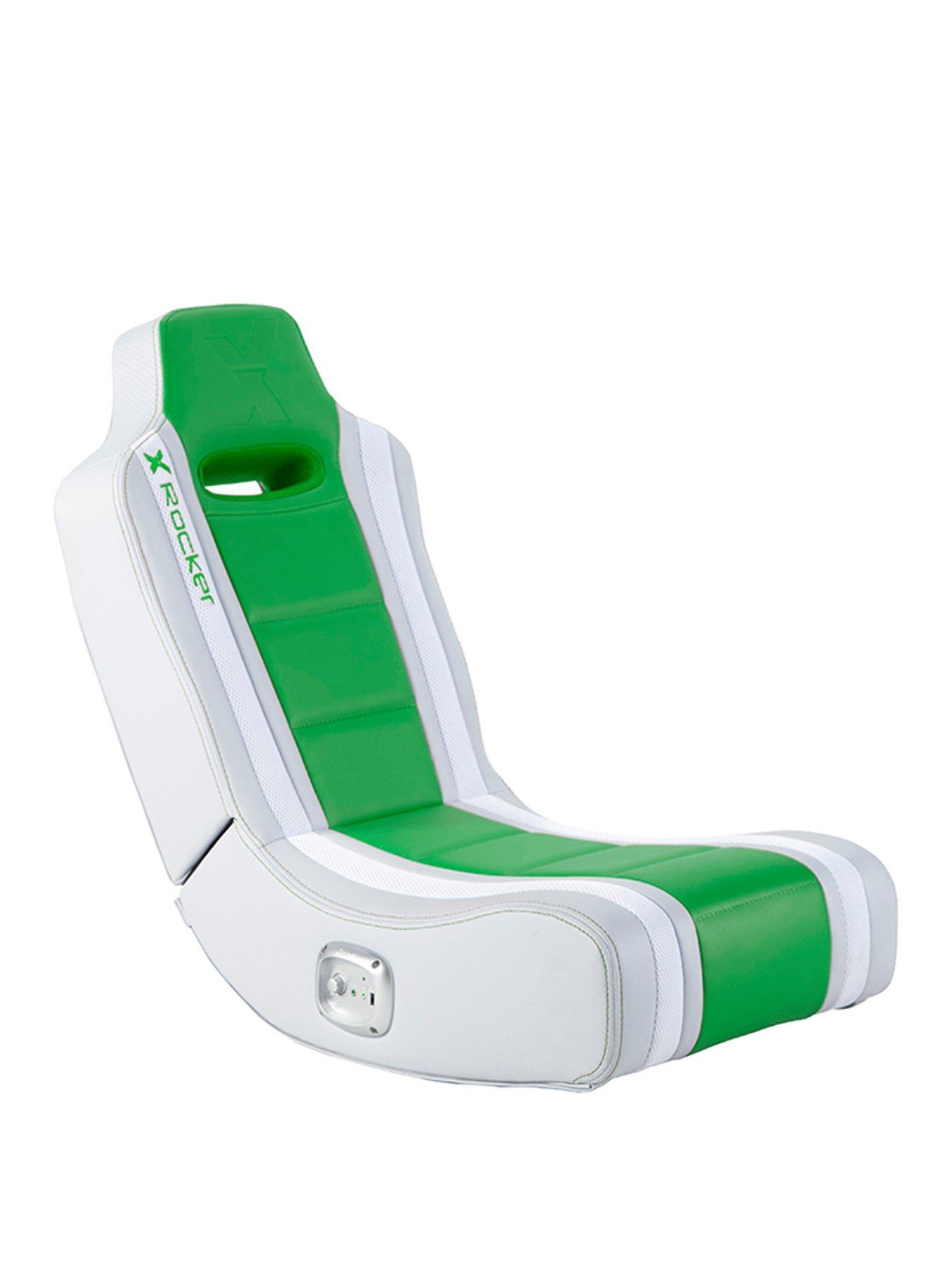 Product photograph of X Rocker Hydra 2 0 Floor Rocker Gaming Chair - Green from very.co.uk