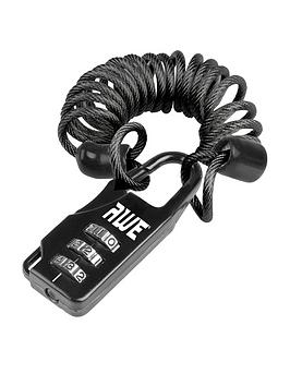 Awe Bicycle Combination Coil Cable Helmet Lock|