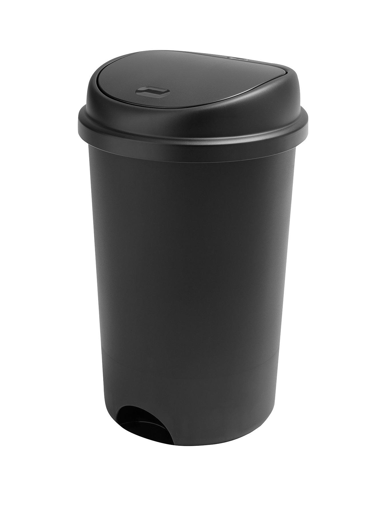 Product photograph of Addis Touch-top 50-litre Bin Ndash Black from very.co.uk