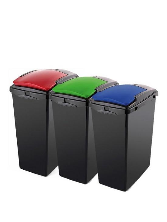 front image of addis-set-of-three-40-litre-recycling-utility-bins