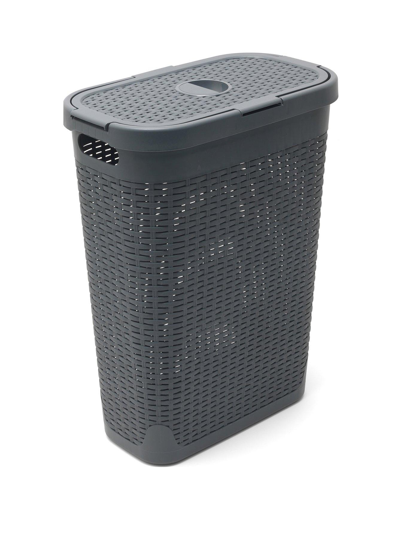 Image 1 of 2 of Addis Faux Rattan Slim 40-Litre Laundry Hamper