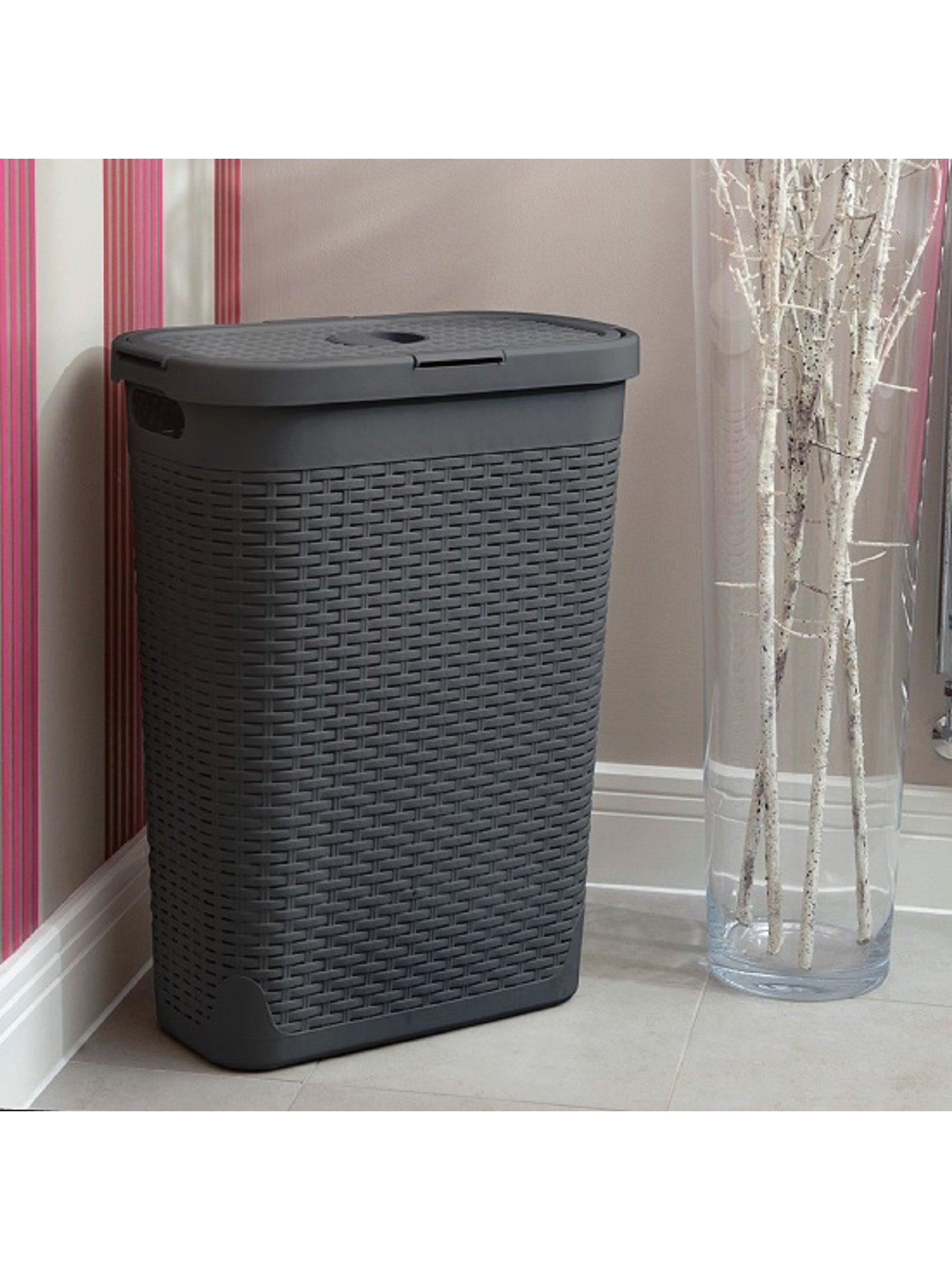 Rattan Tall Cylinder Laundry Basket /laundry Hamper 