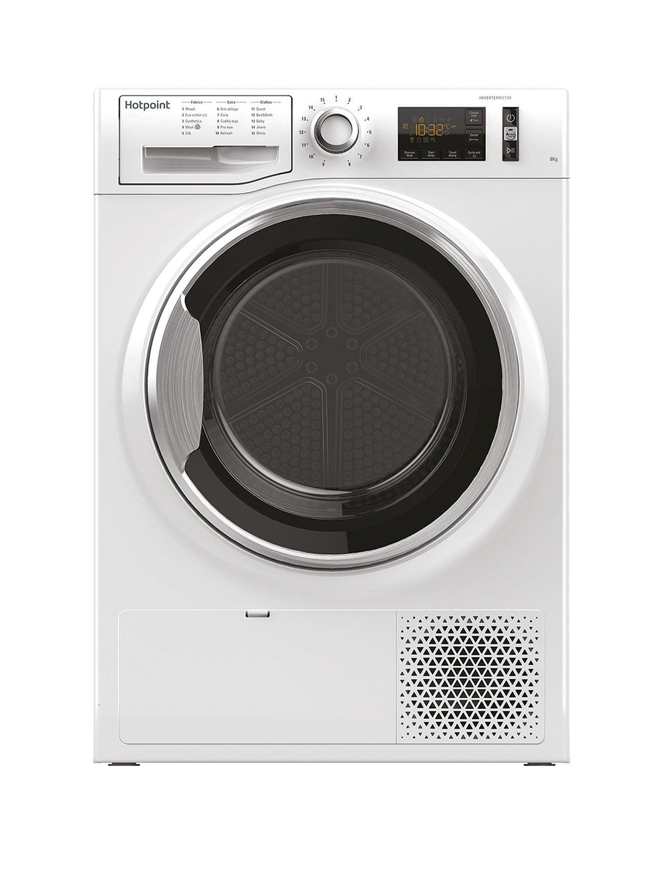 Product photograph of Hotpoint Activecare Ntm1182xb 8kg Load Heat Pump Tumble Dryer - White from very.co.uk