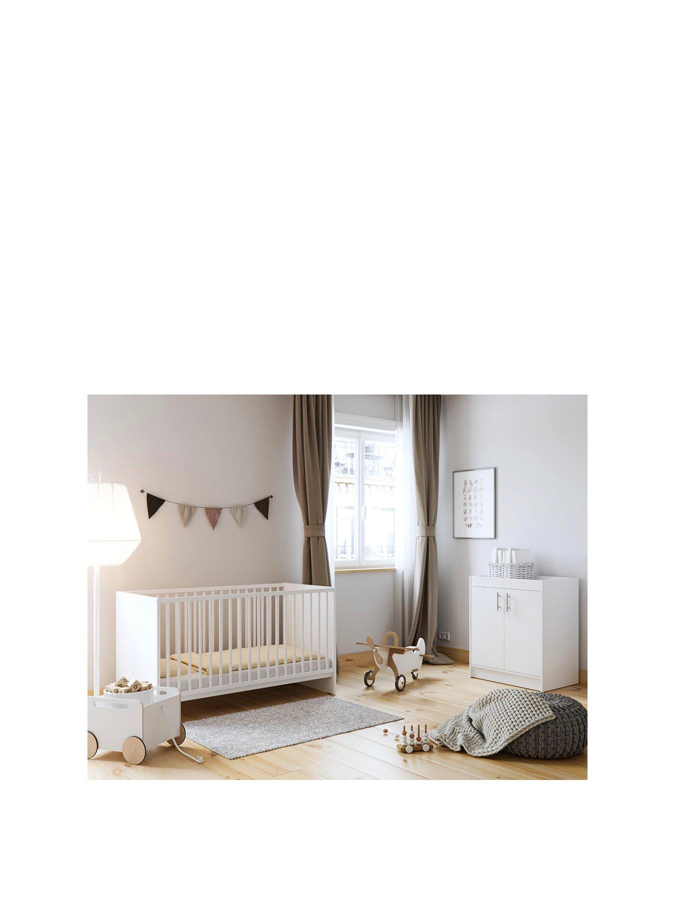 undefined Santorini Cot Bed  &  Changer Set - White