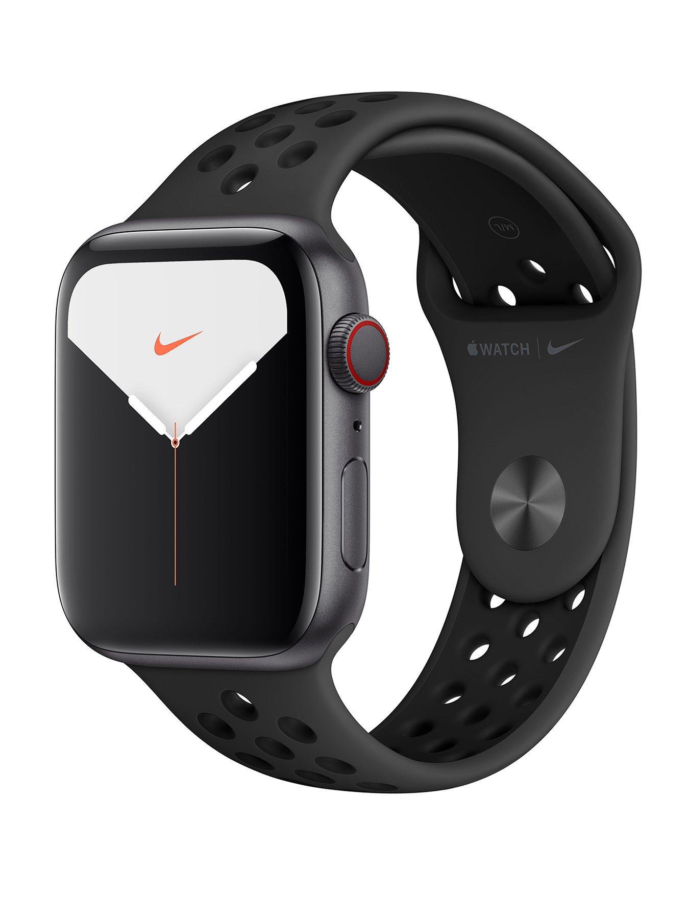 Apple Watch Nike Series 5 Gps Cellular 44mm Space Grey Aluminium Case With Anthracite Black Nike Sport Band Very Co Uk