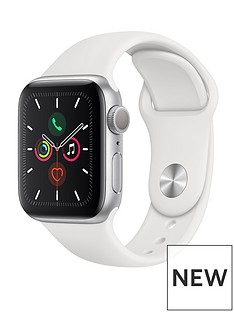 Apple Watch Series 5 (GPS), 40mm Silver Aluminium Case with White Sport Band