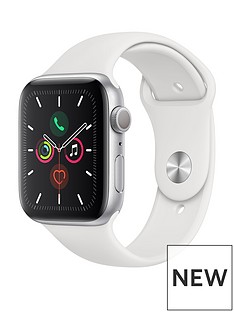 Apple Watch Series 5 (GPS), 44mm Silver Aluminium Case with White Sport Band