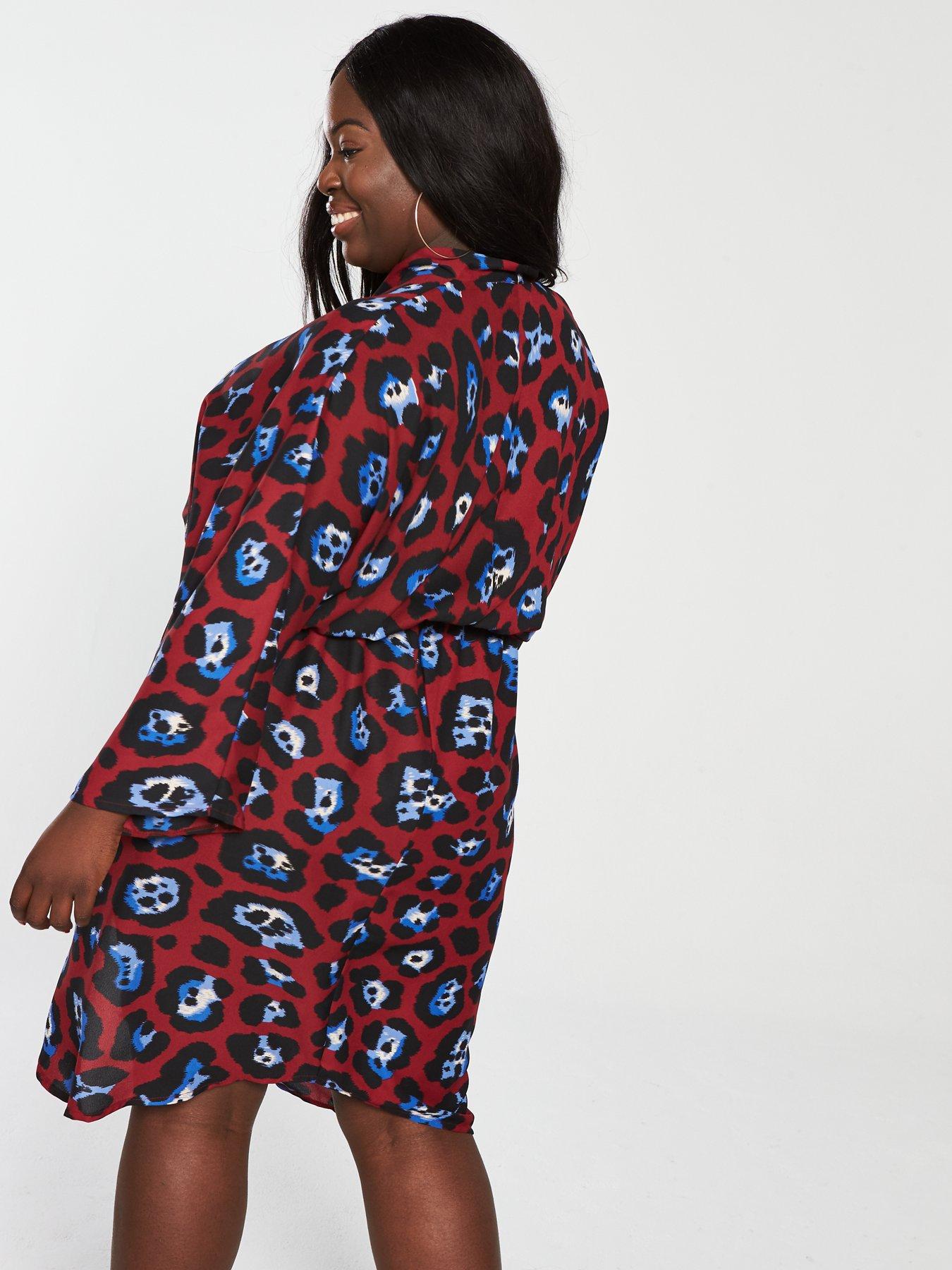 ax paris red leopard print dress
