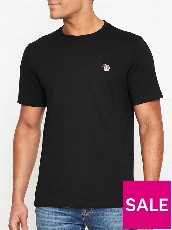 front image of ps-paul-smith-zebra-logo-t-shirt-black