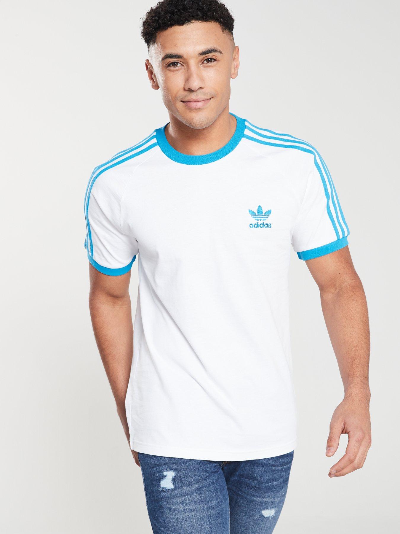 adidas originals california 3 stripe t shirt white