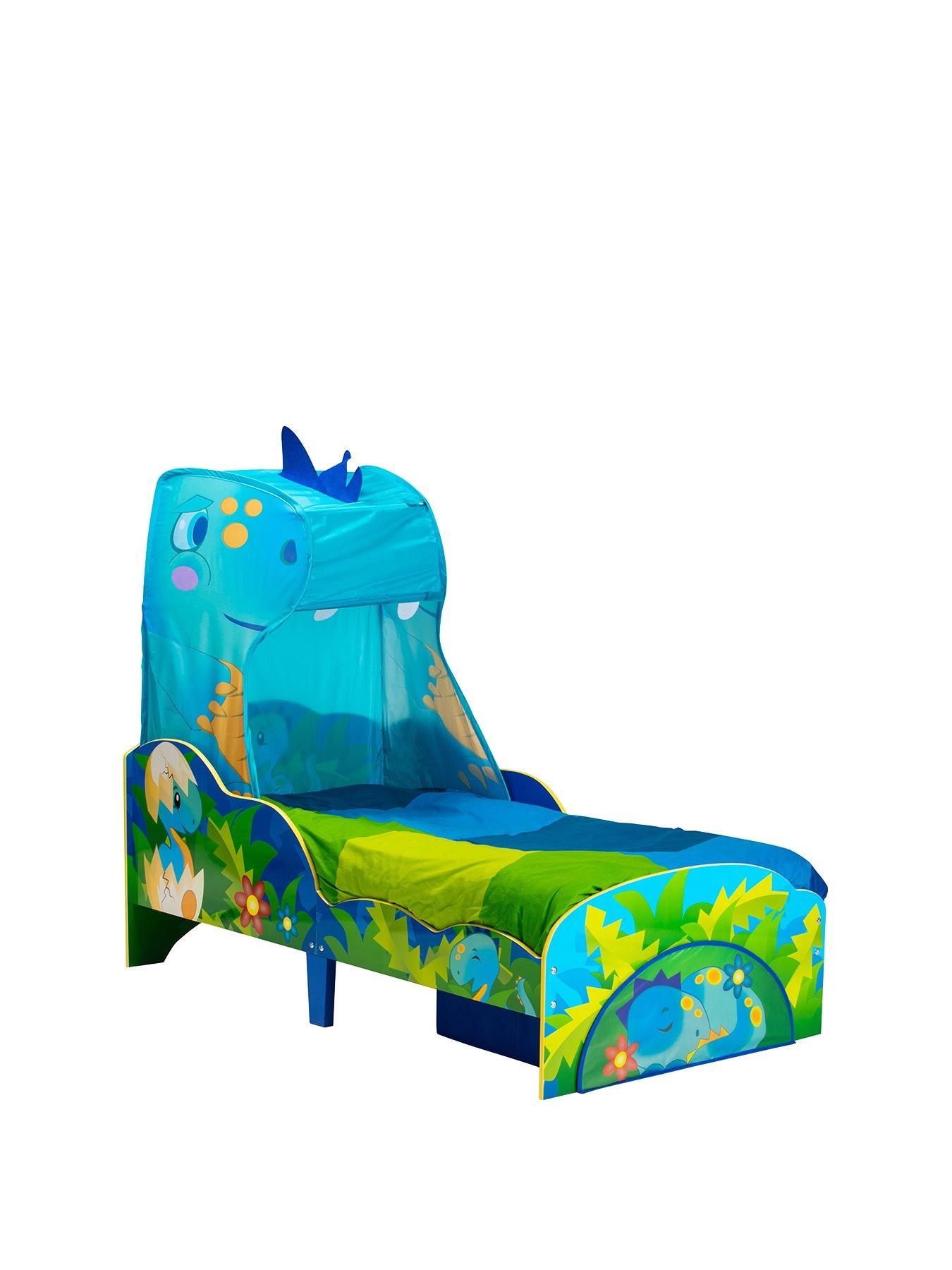 Product photograph of Worlds Apart Dinosaur Toddler Bed With Canopy And Storage from very.co.uk