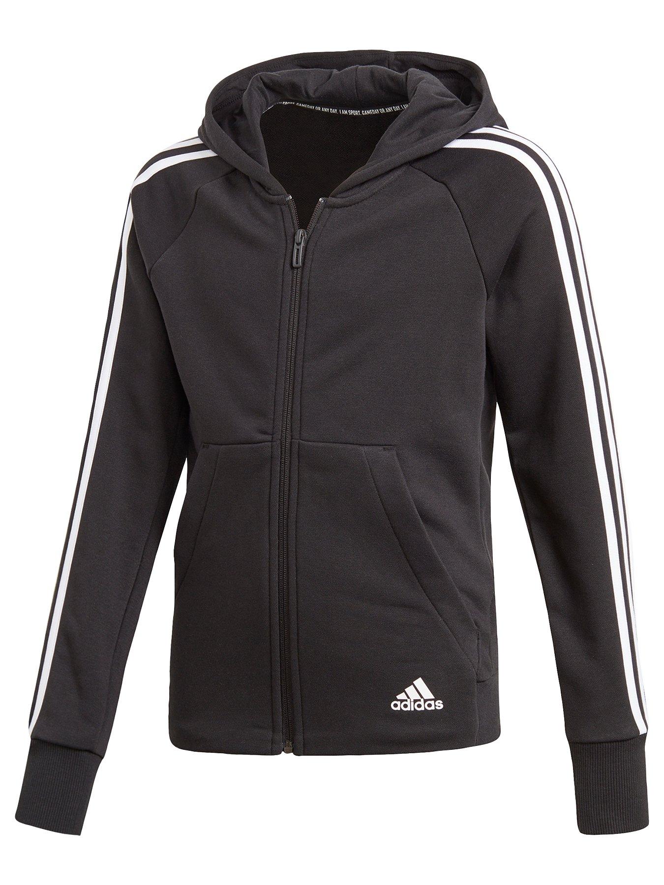 girls black adidas hoodie