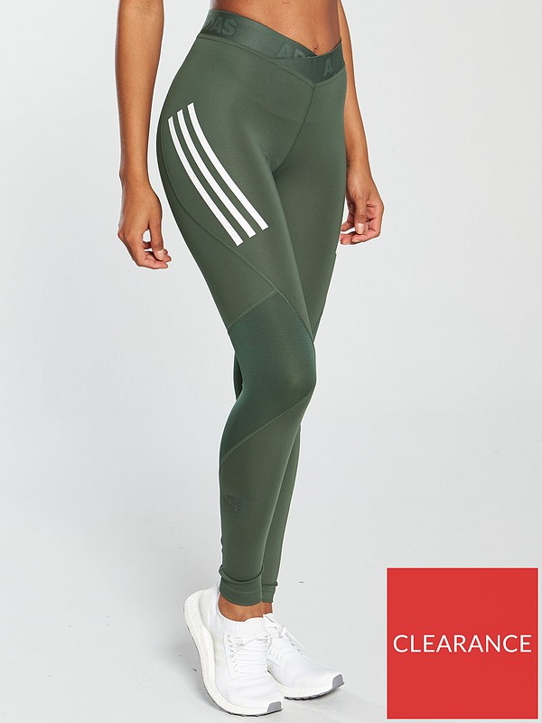 Alphaskin Sport 3 Stripe Tight Khaki Alphaskin Sport 3 Stripe Tight Khaki