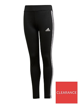 adidas-girls-3-stripes-leggings-blackwhite