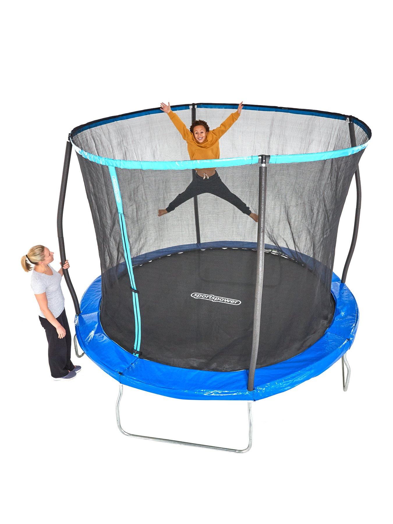 Sportspower 8ft trampoline shop with folding enclosure