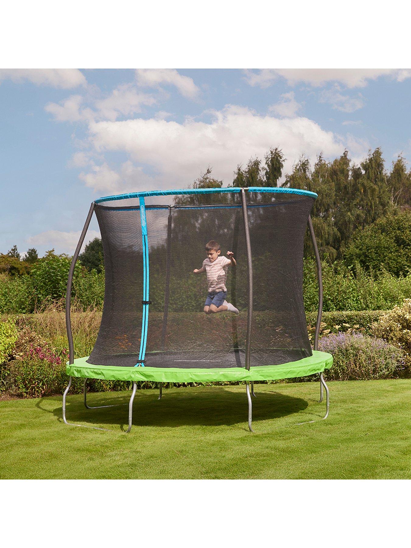 Upper Bounce 7.5 FT. Trampoline & Enclosure Set equipped with the New EASY  ASSEMBLE FEATURE