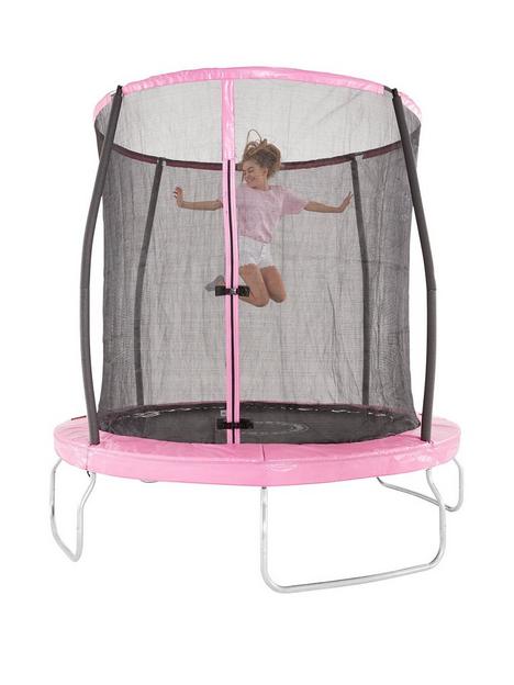 sportspower-8ft-pink-trampoline-with-easi-store-folding-enclosure