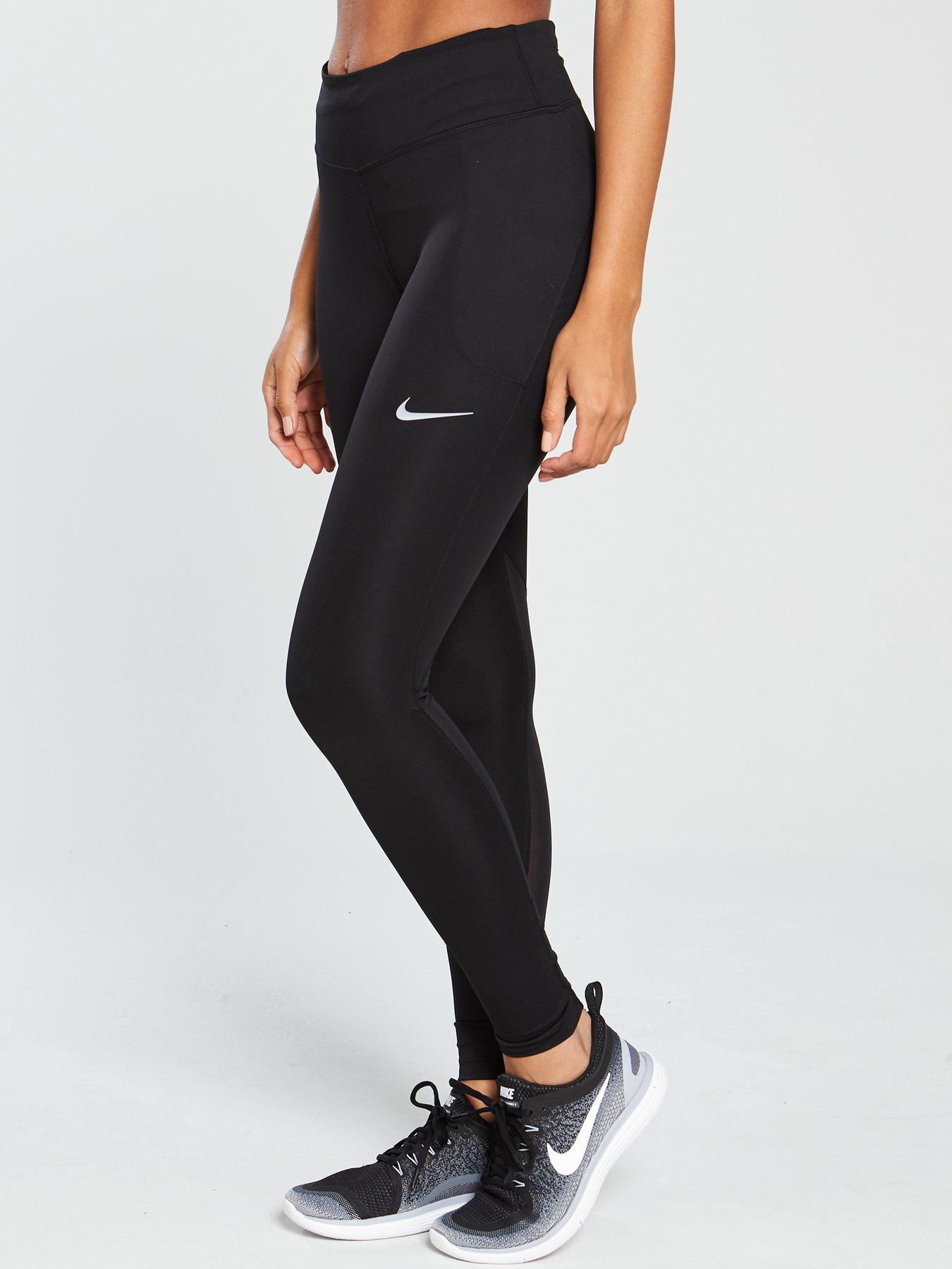 Nike Running tights FAST in black/ white