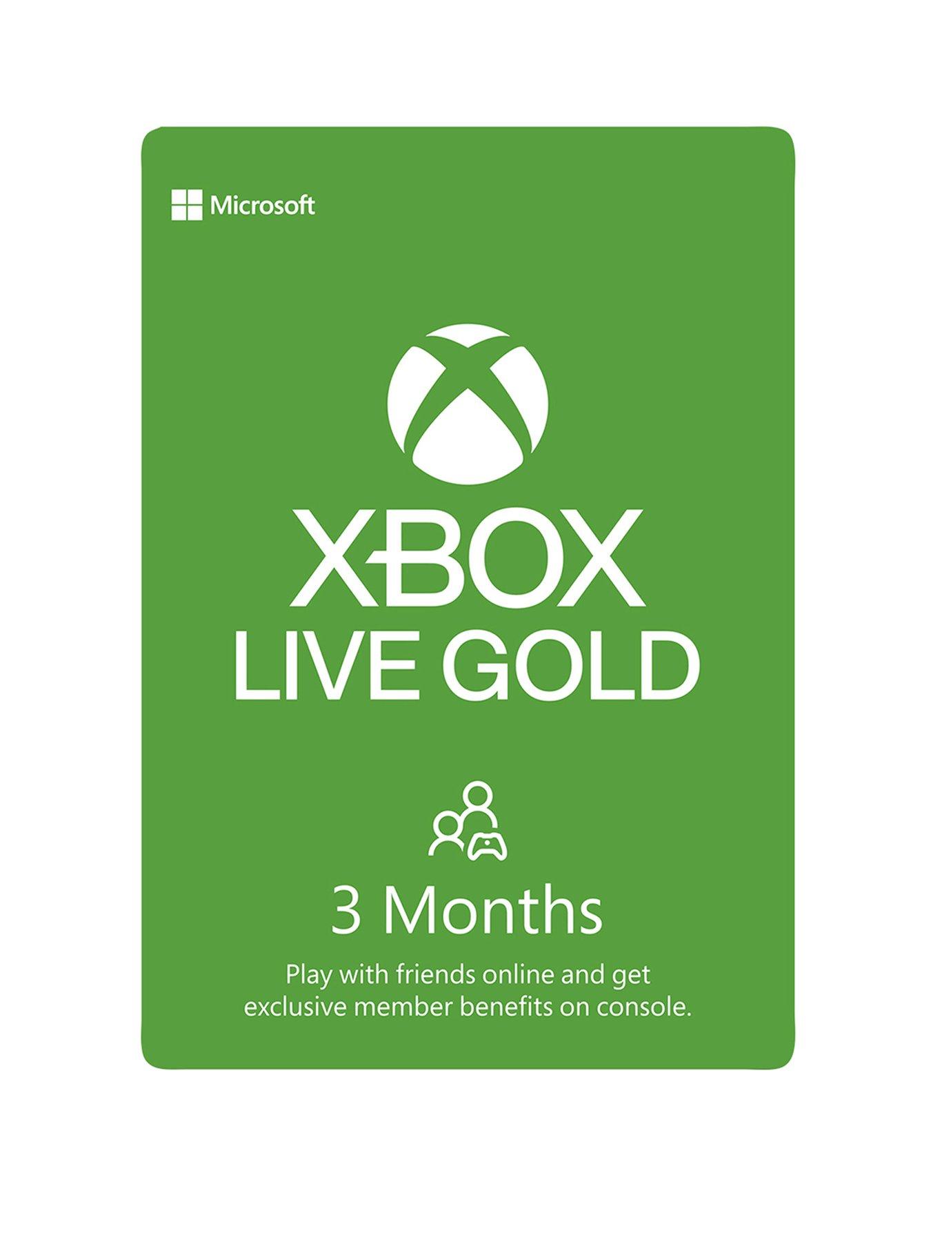 Xbox One Xbox LIVE Gold 3 Month Membership - Digital Download | very.co.uk