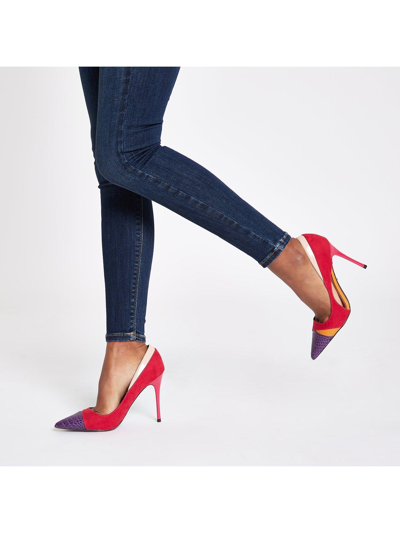 river island pink court shoes