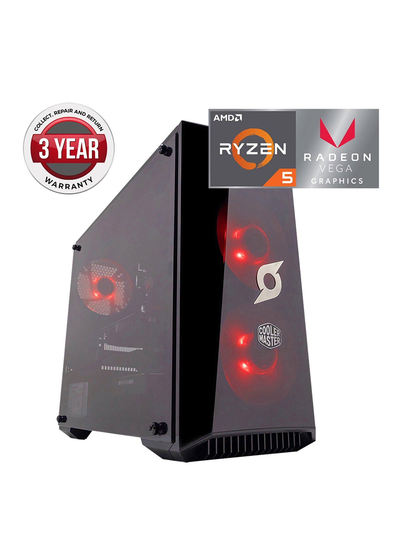 Zoostorm Stormforce Onyx Amd Ryzen 5, 8Gb Ram, 1Tb Hdd &Amp; 120Gb Ssd, Gaming Pc With Amd Vega Onboard Graphics