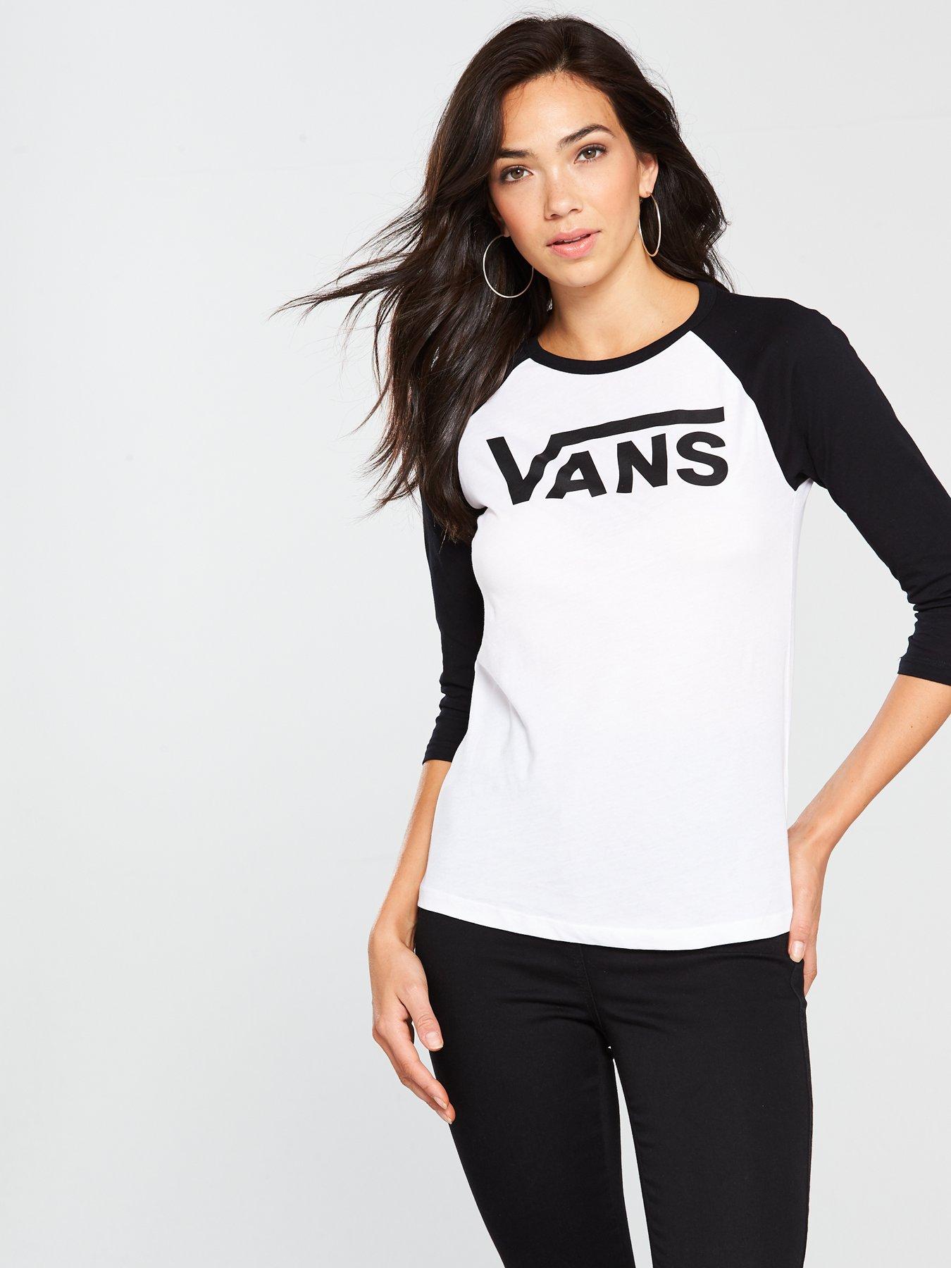 Tops & T-shirts Flying V Raglan Ls T-Shirt - White/Black