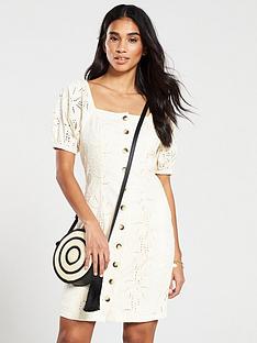 Cream Lace Dress with Belt