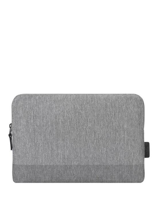front image of targus-citylite-laptop-sleeve-specifically-designed-to-fit-15-inch-macbook-grey