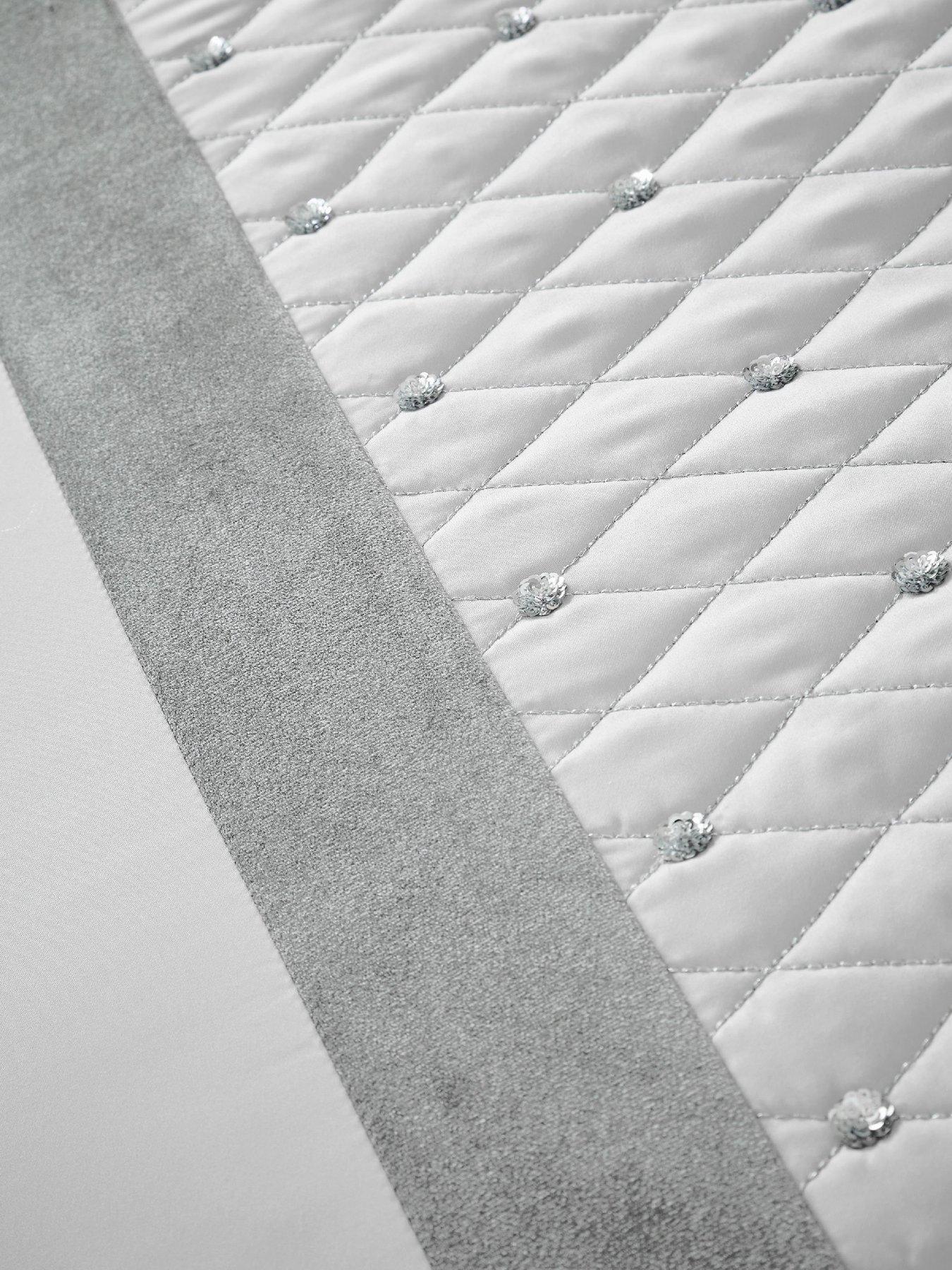 Image 5 of 6 of Catherine Lansfield Sequin Cluster Duvet Cover Set - Silver Grey