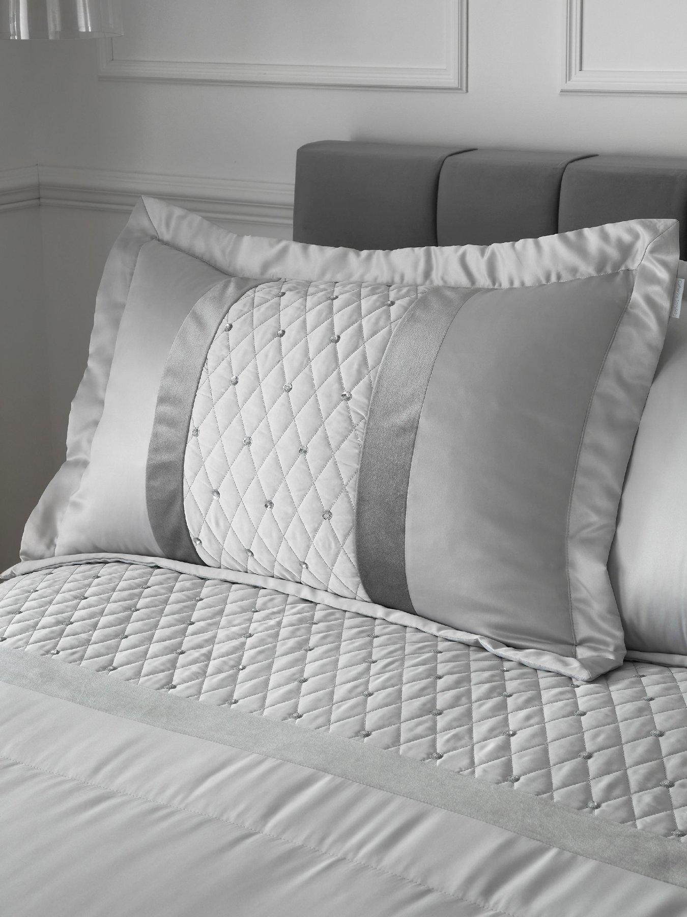 undefined Set of 2 Sequin Cluster Pillow Shams - Silver
