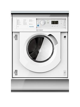 Indesit WDIL7125UK Built-In Washer Dryer, 7kg Wash/5kg Dry Load, B Energy Rating, 1200rpm Spin, White