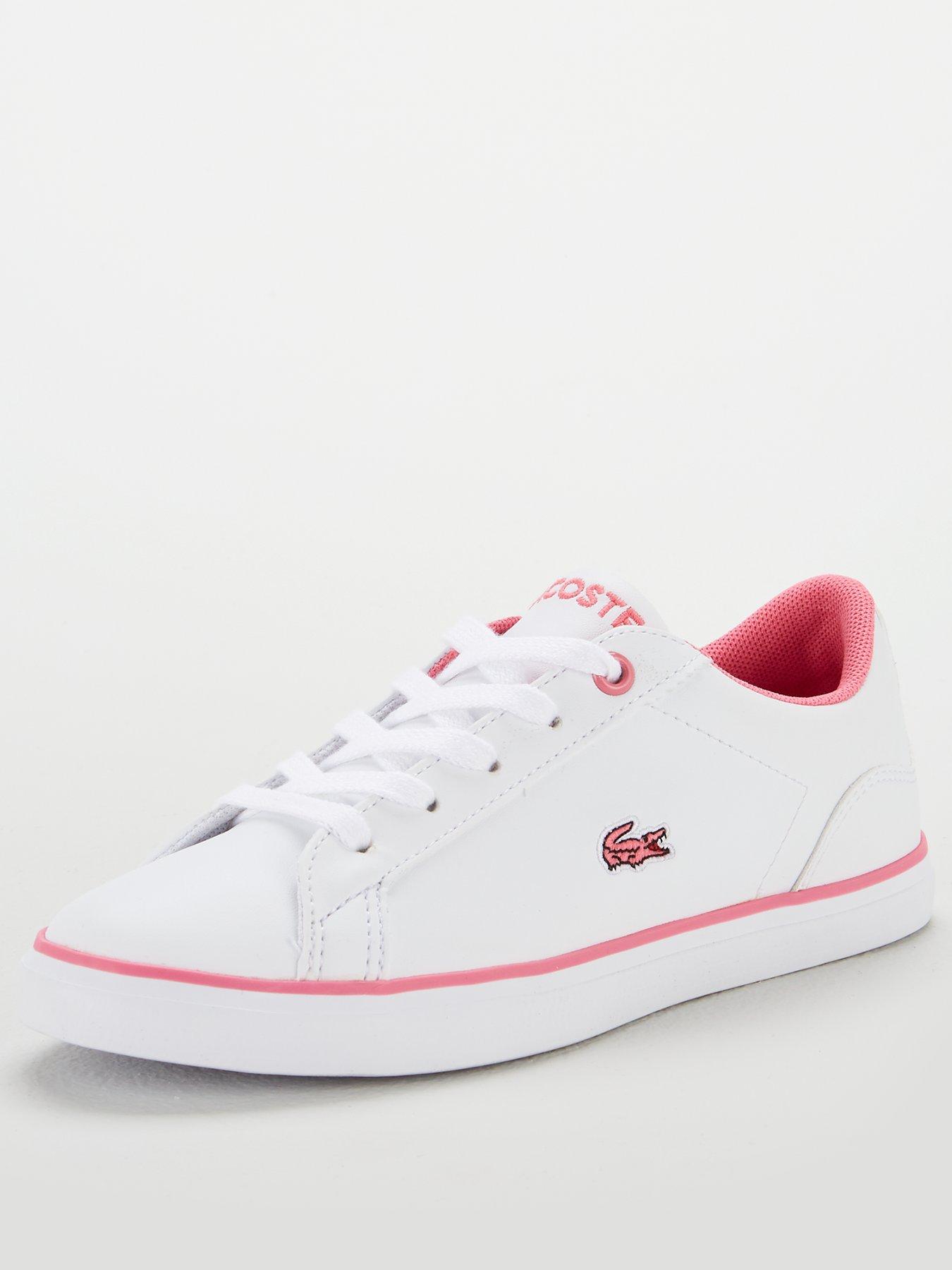 lacoste pale pink lerond trainers
