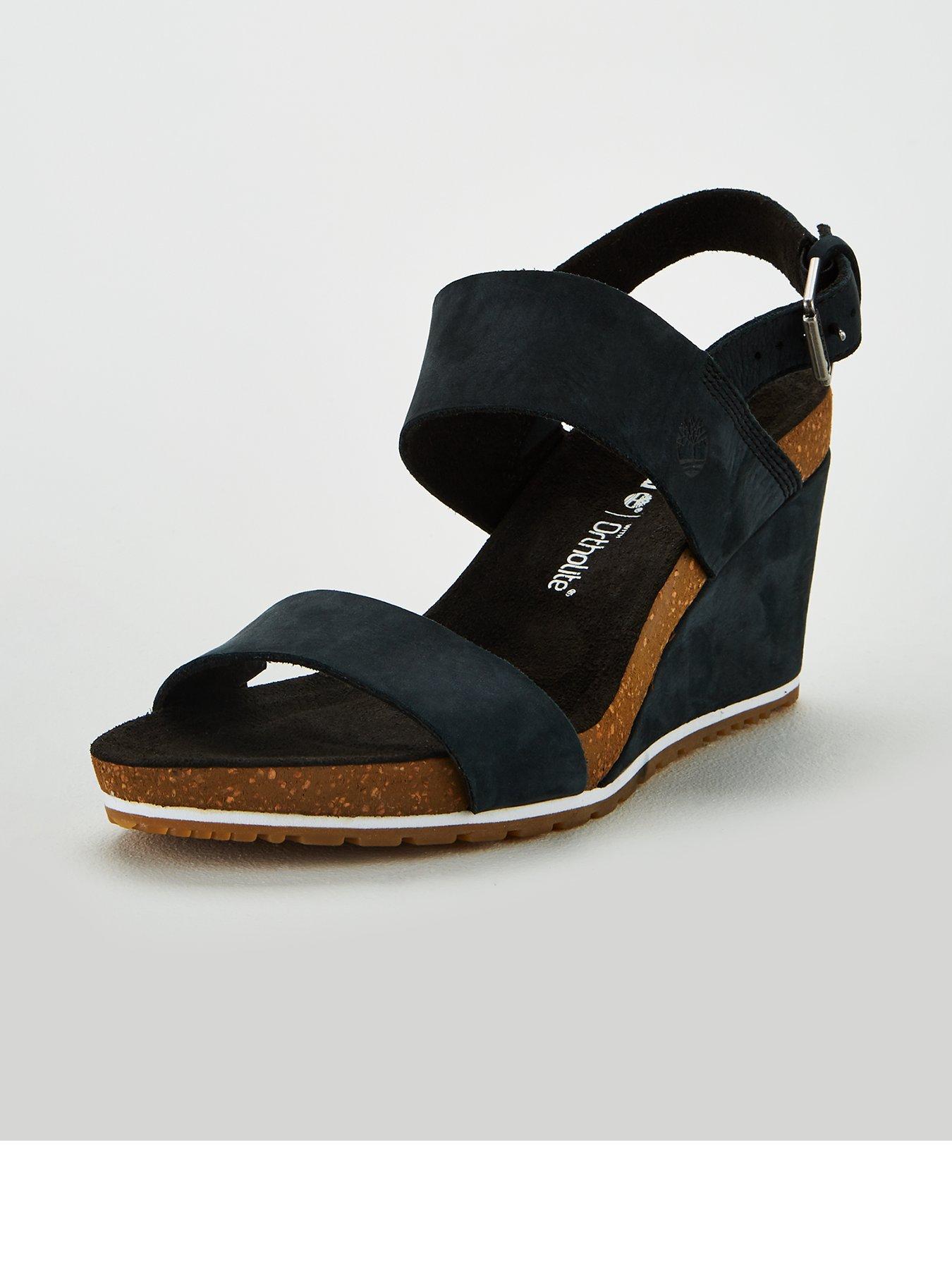 timberland sandals black