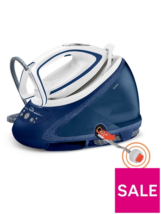 stillFront image of tefal-pro-express-ultimatenbspgv9580nbsphigh-pressure-steam-generator-iron-blue-and-white