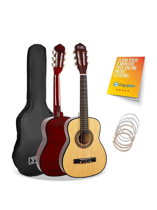 front image of 3rd-avenue-12-size-kids-classical-guitar-beginner-bundle-6-months-free-lessons-natural