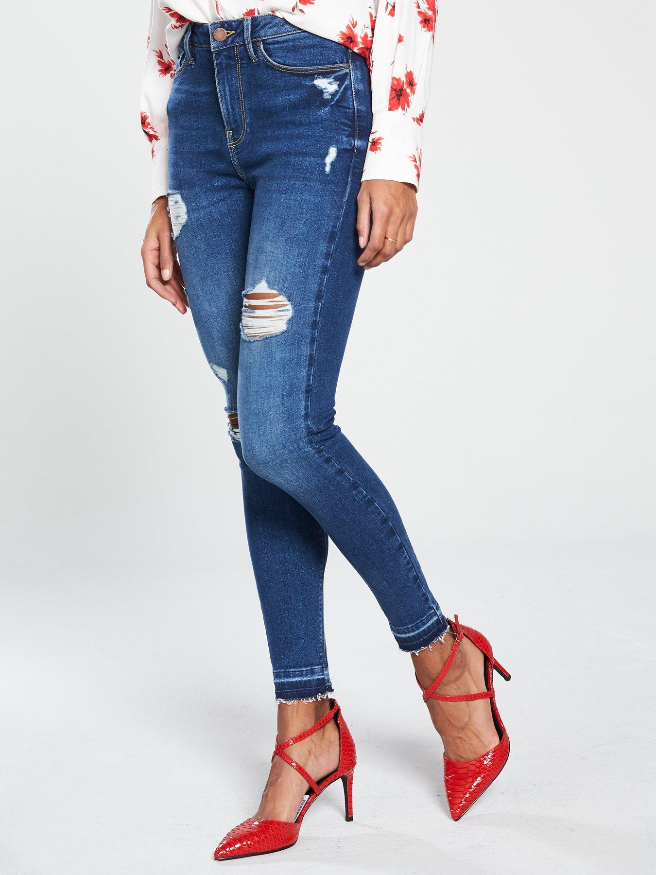 thigh ripped skinny jeans