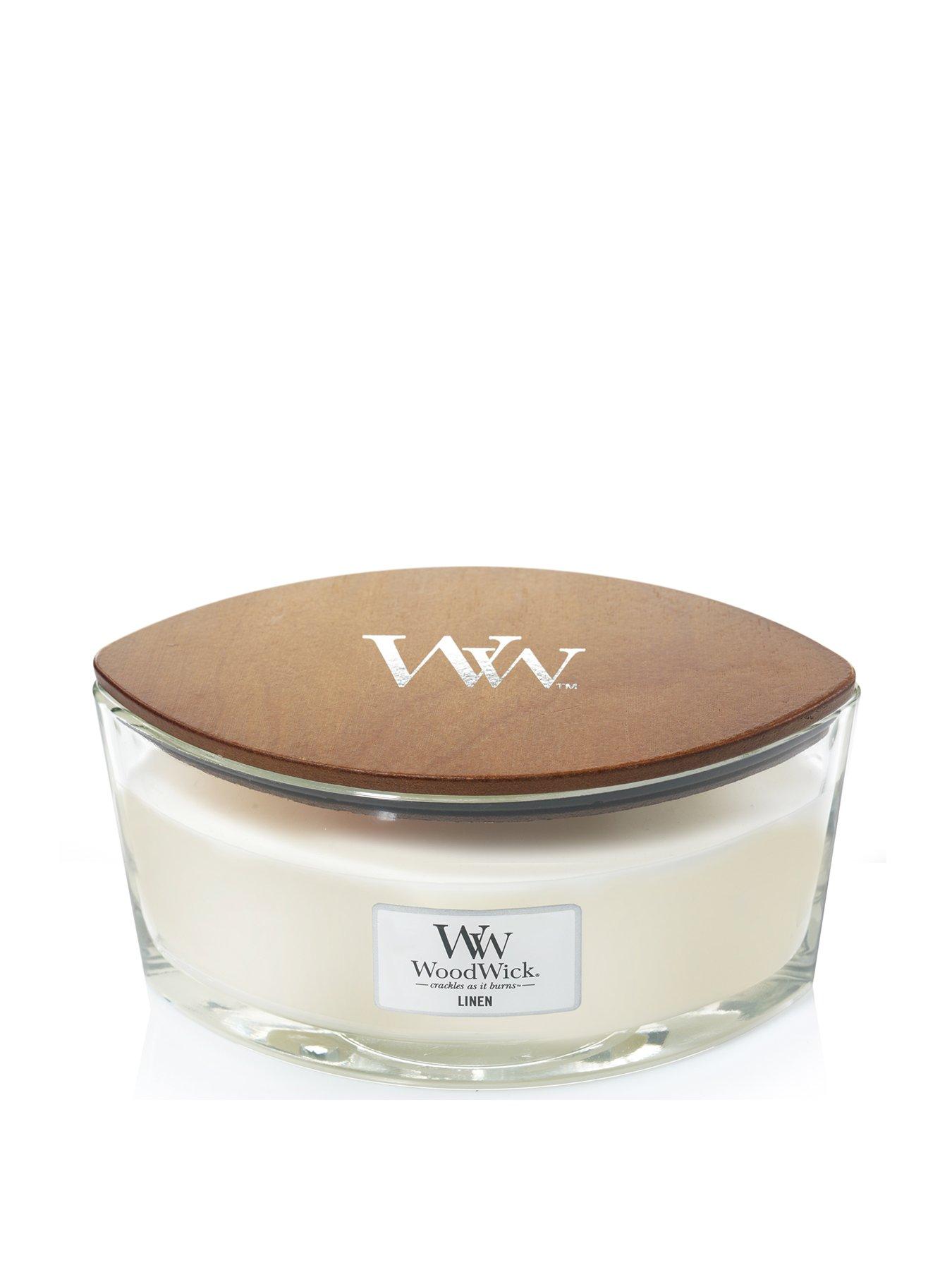 Product photograph of Woodwick Ellipse Candle Ndash Linen from very.co.uk