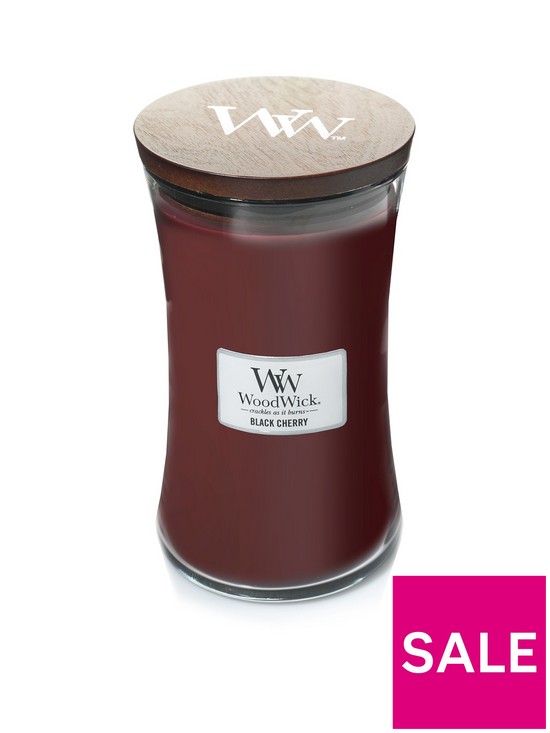 front image of woodwick-large-hourglass-candle-ndash-black-cherry