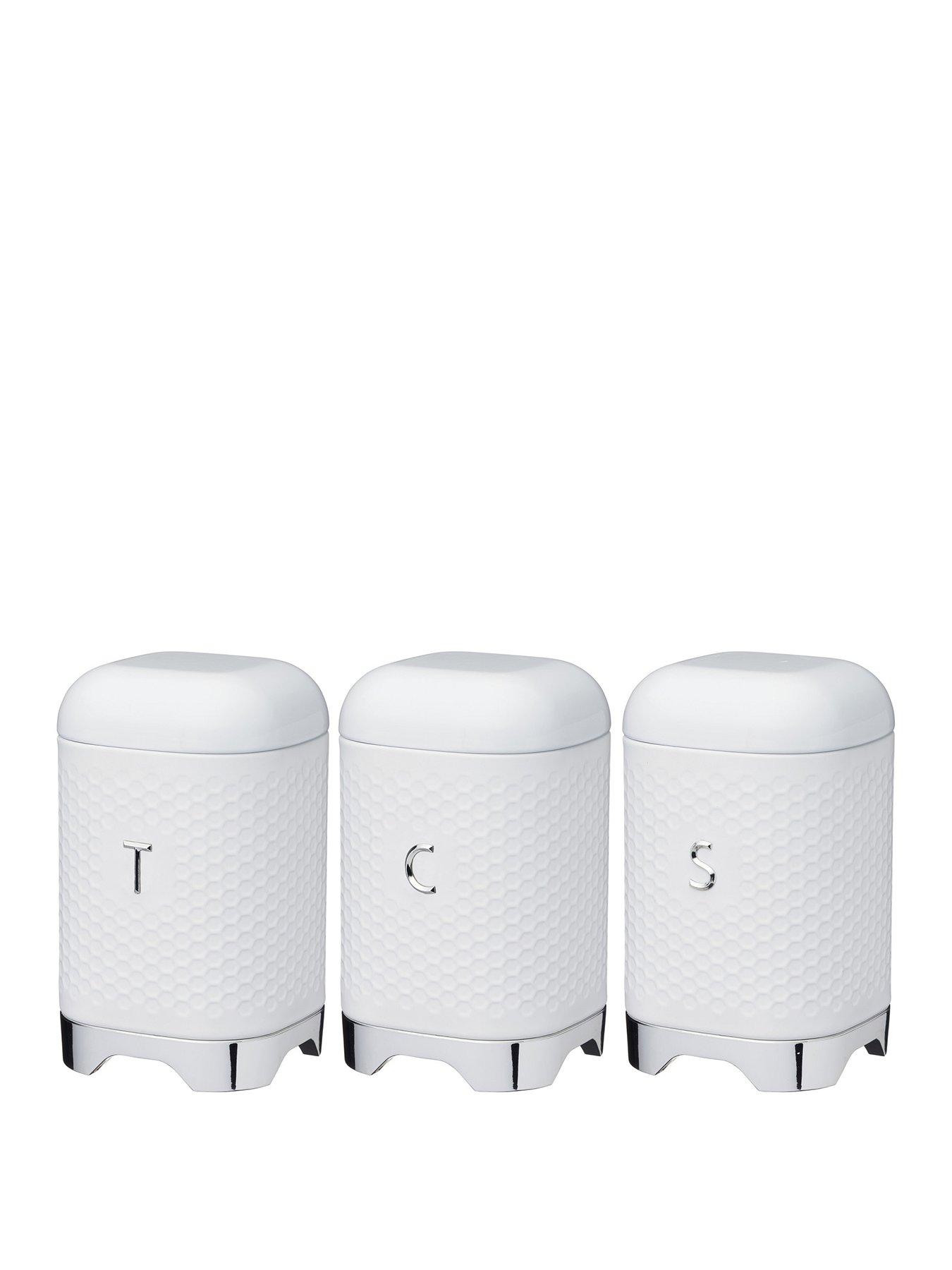 smeg tea coffee sugar canisters white