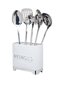 Product photograph of Kitchencraft Lovello Utensil Store Ndash Ice White from very.co.uk