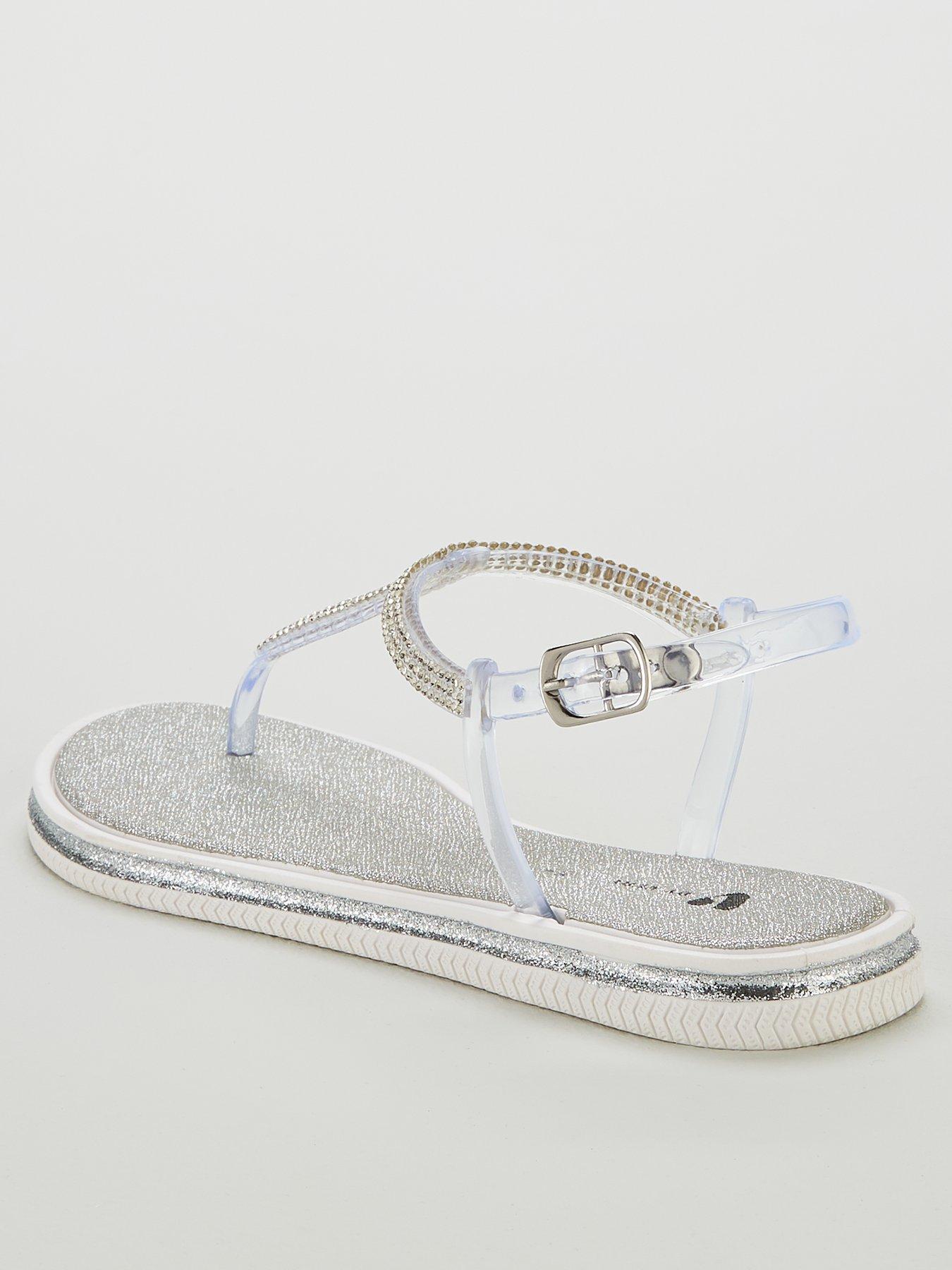 diamante jelly flip flops