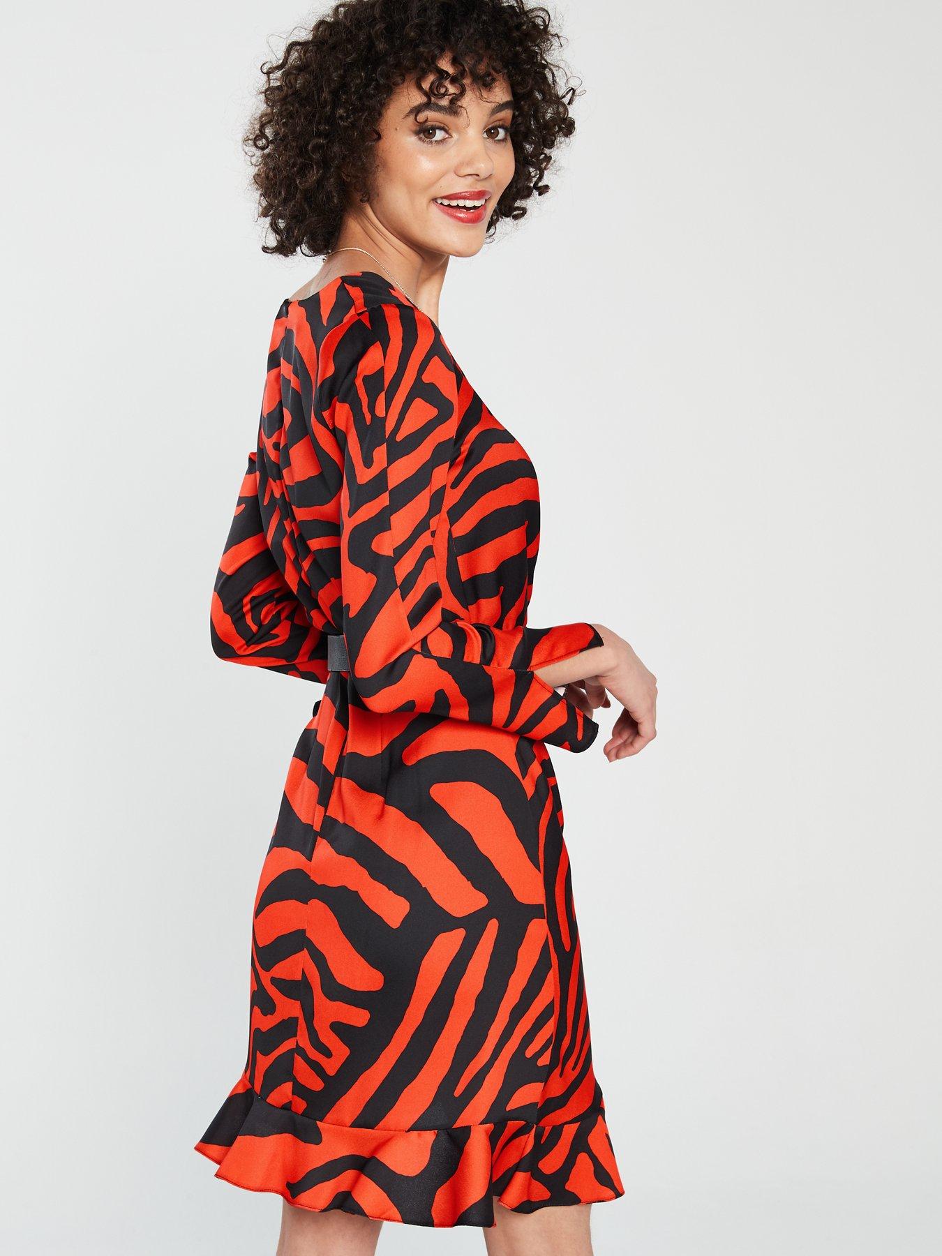 river island red leopard print dress