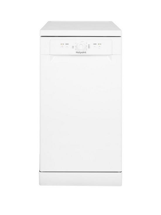front image of hotpoint-hsfe1b19ukn-10-place-slimline-dishwasher-with-quick-wash-white