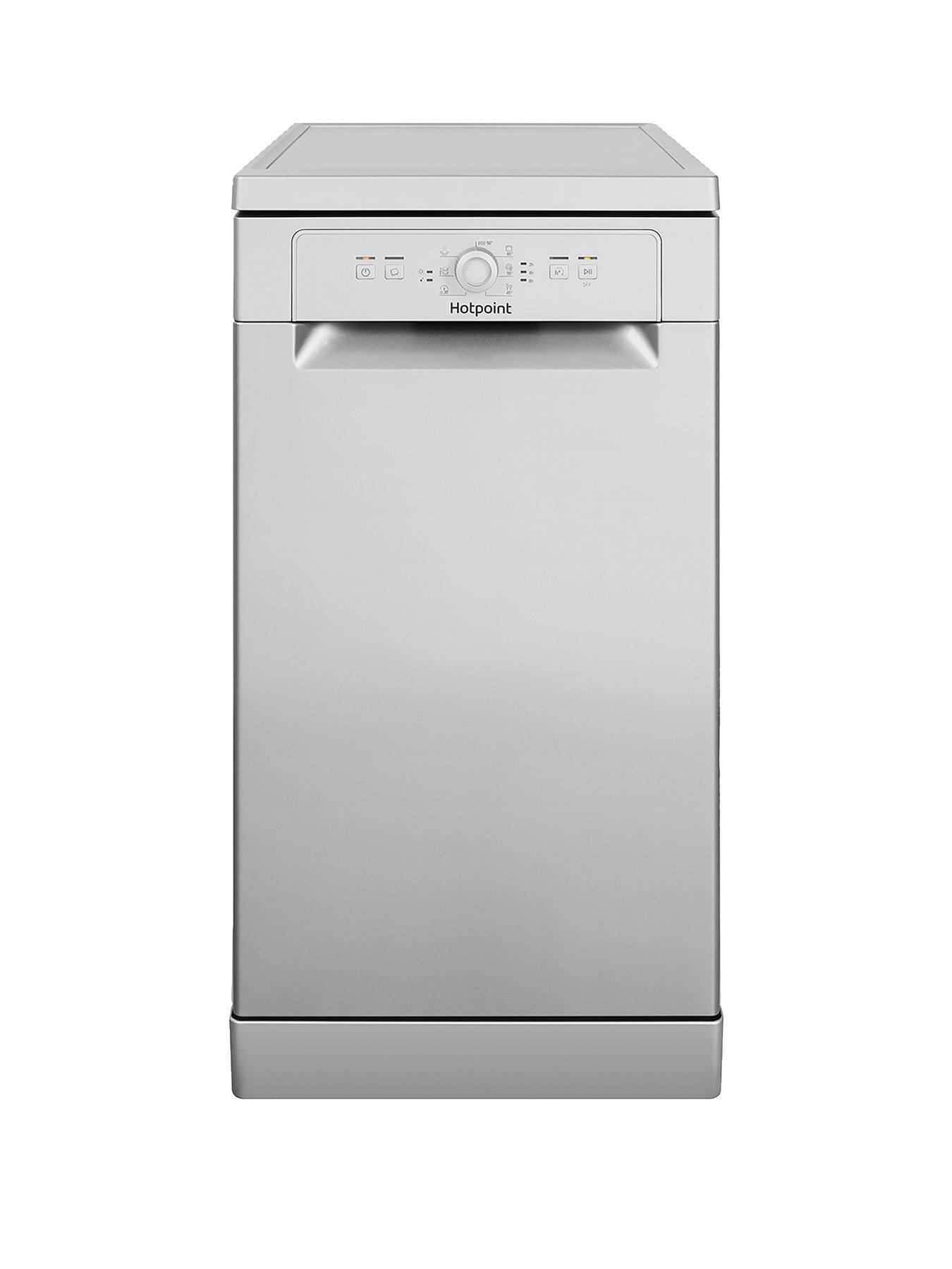 Product photograph of Hotpoint Hsfe1b19sukn 10-place Slimline Dishwasher With Quick Wash - Silver from very.co.uk