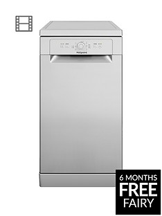 Hotpoint HSFE1B19S 10-Place Slimline Dishwasher with Quick Wash - Silver